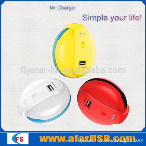 Private Mold with three special function patent round power bank portable charger